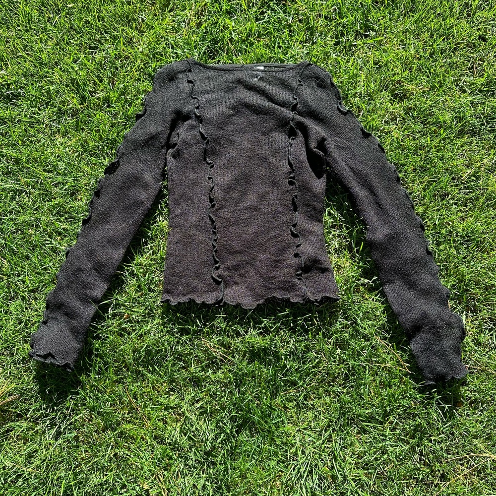 black lace long sleeve top
